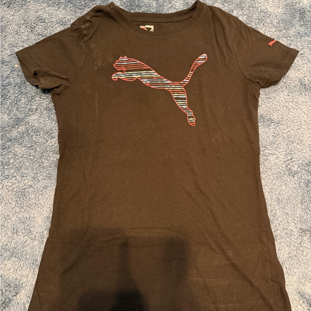 Puma Black Tee with Red Logo